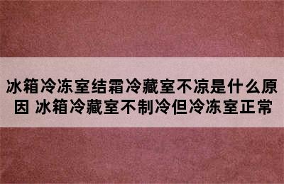 冰箱冷冻室结霜冷藏室不凉是什么原因 冰箱冷藏室不制冷但冷冻室正常